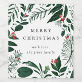 豊かな森 |パーソナライズされた休日 ワインラベル (シングルラベル)