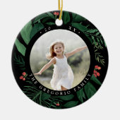 豊かな植物パーソナライズされた写真 セラミックオーナメント (正面)