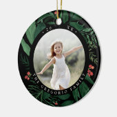 豊かな植物パーソナライズされた写真 セラミックオーナメント (左)