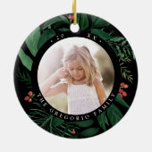 豊かな植物パーソナライズされた写真 セラミックオーナメント (裏面)