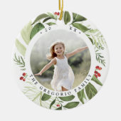 豊かな植物パーソナライズされた写真 セラミックオーナメント (正面)