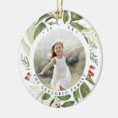 豊かな植物パーソナライズされた写真 セラミックオーナメント (左)