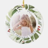 豊かな植物パーソナライズされた写真 セラミックオーナメント (裏面)