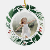 豊かな植物パーソナライズされた写真 セラミックオーナメント (正面)