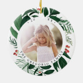 豊かな植物パーソナライズされた写真 セラミックオーナメント (裏面)