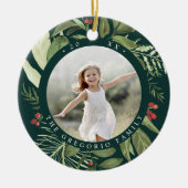 豊かな植物パーソナライズされた写真 セラミックオーナメント (正面)