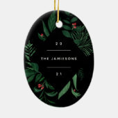 豊かな植物学 |幾何学的エレガント写真 セラミックオーナメント (裏面)