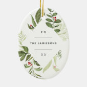 豊かな植物学 |幾何学的エレガント写真 セラミックオーナメント (裏面)