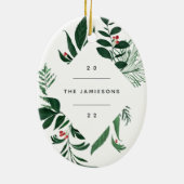 豊かな植物学 |幾何学的エレガント写真 セラミックオーナメント (裏面)