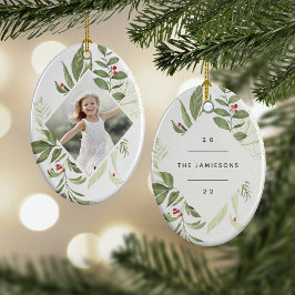 豊かな植物学 |幾何学的エレガント写真 セラミックオーナメント