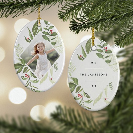 豊かな植物学 |幾何学的エレガント写真 セラミックオーナメント