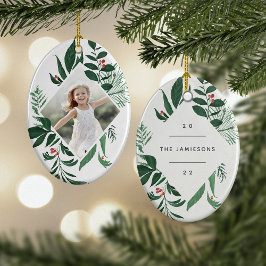 豊かな植物学 |幾何学的エレガント写真 セラミックオーナメント