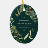 豊かな植物学 |幾何学的エレガント写真 セラミックオーナメント (裏面)