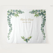 豊かな水彩画のユーカリ結婚式写真ブース タペストリー (正面(横))