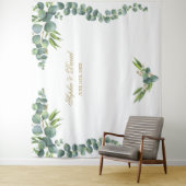 豊かな水彩画のユーカリ結婚式写真ブース タペストリー (インサイチュ)