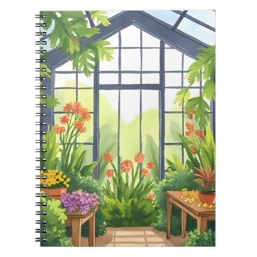 豊かな温室 | 花と植物の庭園 ノートブック (正面)