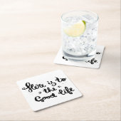 豊かな生活にここにあります スクエアペーパーコースター (インサイチュ)