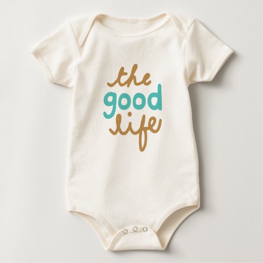 豊かな生活の引用文 ベビーボディスーツ (正面)