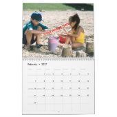 豊かな生活の記憶! 日曜日、海、砂および波 カレンダー (2月 2027)