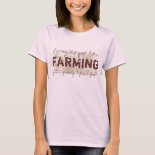 豊かな生活住んでいる耕作! 農家のTシャツ Tシャツ