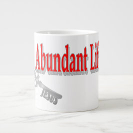 豊かな生活：鍵- v1 （ヨハネ10:10） ジャンボコーヒーマグカップ