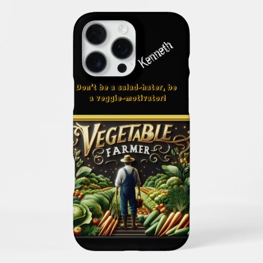 豊かな畑を世話する献身的な農家 iPhoneケース (裏面)