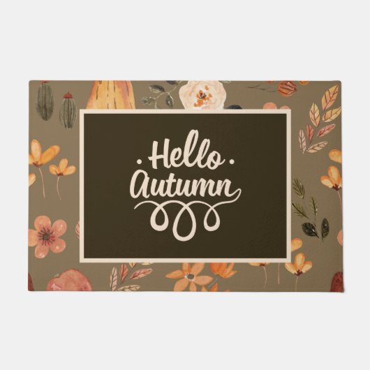 豊かな秋の収穫感謝祭 ドアマット (正面)