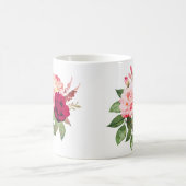 豊かな絵を描色で手を組む コーヒーマグカップ (中央)