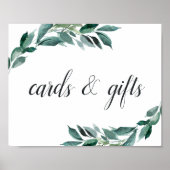 豊かな緑のウェディングカード＆ギフトサイン ポスター (正面)