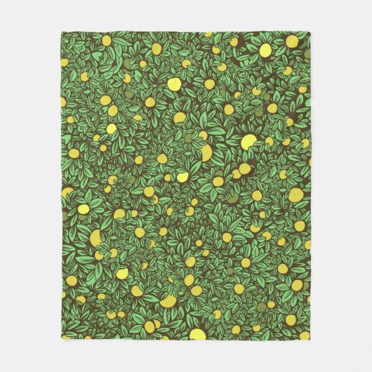 豊かな緑の果樹園 フリースブランケット (正面)