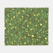 豊かな緑の果樹園 フリースブランケット (正面(横))