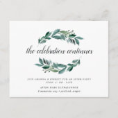 豊かな緑の結婚式アフターパーティー招待状 エンクロージャーカード (正面)