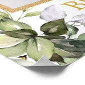 豊かな緑の葉 ユーカリとゴールドの写真 ポスター (角)