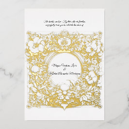 豊かな緑豊かなアカントスは金ゴールド結婚で 箔招待状