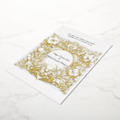 豊かな緑豊かなアカントスは金ゴールド結婚で 箔招待状 (回転した状態)