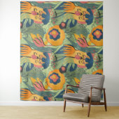 豊かな色のエキゾチックな花のシームレスなパターン タペストリー (インサイチュ)