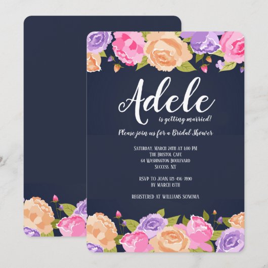 豊かな花の招待状 招待状 (正面/裏面)