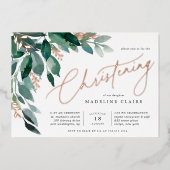 豊かな葉 |《キリスト教》洗礼式や命名式 箔招待状 (正面)