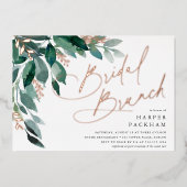 豊かな葉 |ブライダルシャワーブランチ 箔招待状 (正面)