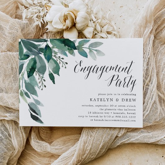 豊かな葉 | 婚約パーティ招待状 招待状