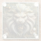 豊かな装飾を持つ強力な金獅子 ガラスコースター (裏面)