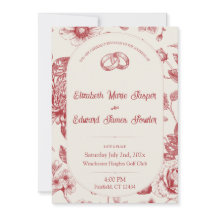 豊かな赤のフランス花柄トワール花 