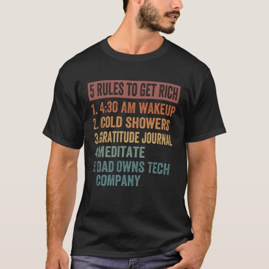 豊かな黄金律を手に入れるための5つのルール Tシャツ (正面)