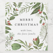 豊かな |パーソナライズされた休日 ワインラベル (シングルラベル)