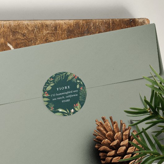 豊かな |休日の差出人住所 ラウンドシール