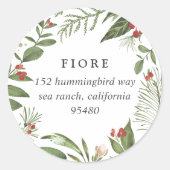 豊かな |休日の差出人住所 ラウンドシール (正面)