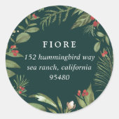 豊かな |休日の差出人住所 ラウンドシール (正面)