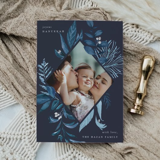 豊かな |水彩植物学ハヌカー写真 シーズンカード