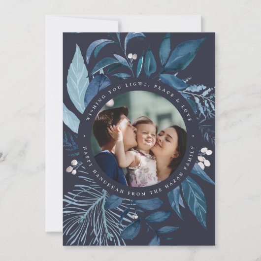 豊かな |水彩植物学ハヌカー写真 シーズンカード (正面)