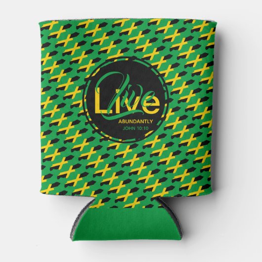 豊かに生きるヨハネ10:10ジャマイカクリスチャン 缶クーラー (正面)